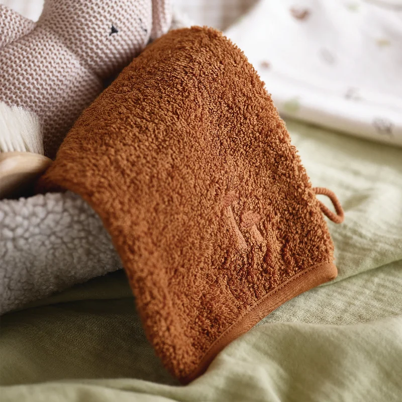 Chestnut Cotton Woodland Animal Bath Mitt