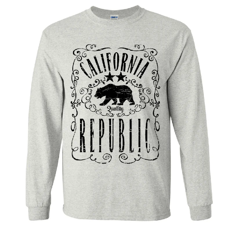 California Republic JD Whiskey Black Print Long Sleeve Shirt