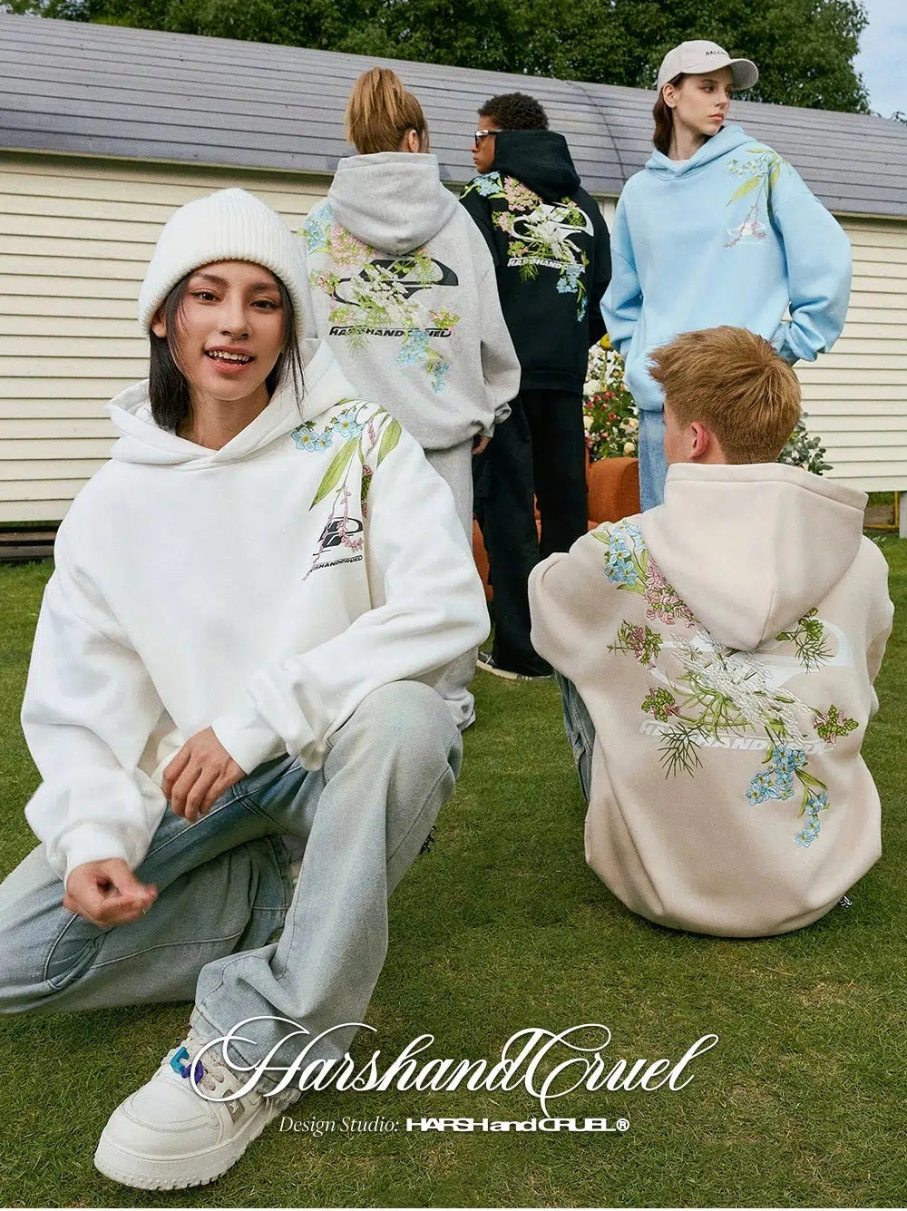 Floral Embroidered Logo Hoodie