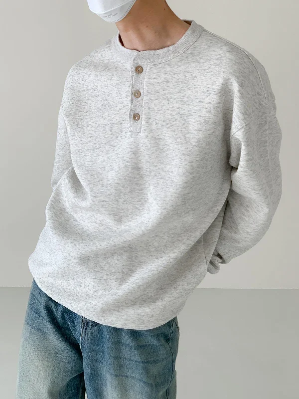 Long Sleeve Henley Neck Pullover