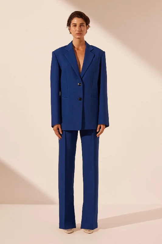 IRENA OVERSIZED TAILORED BLAZER - AZURE