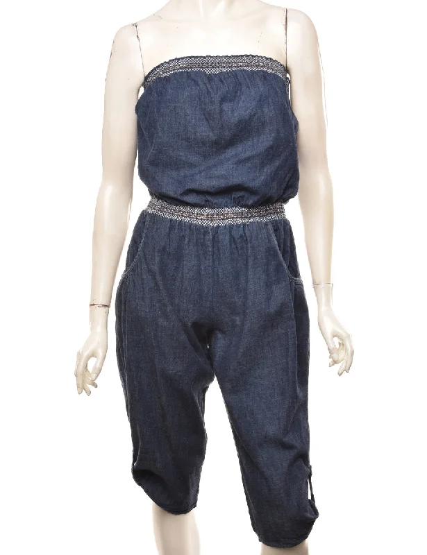 Strapless Denim Jumpsuit - XS