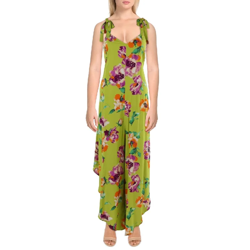 Vince Camuto Womens Floral Print Wide Leg Jumpsuit