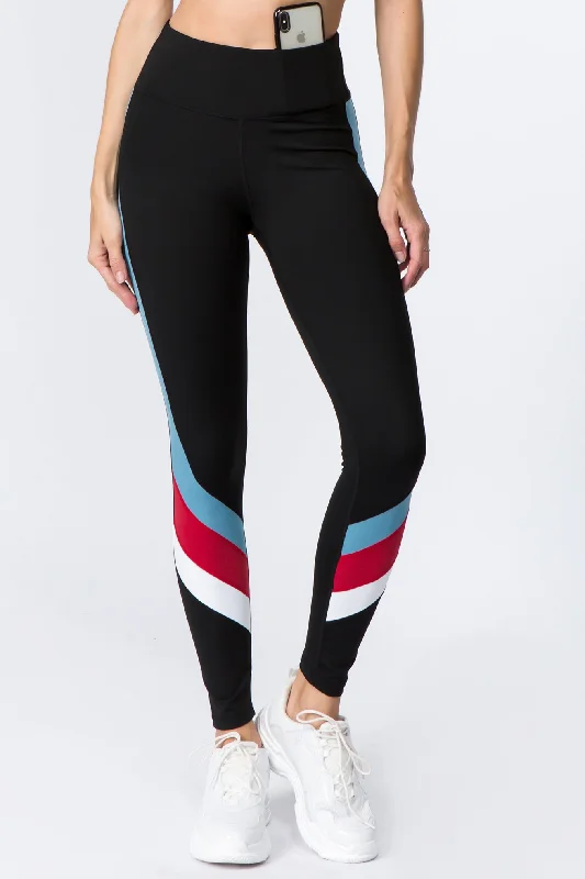 Pump It Up Active Color Block Stripe Legging