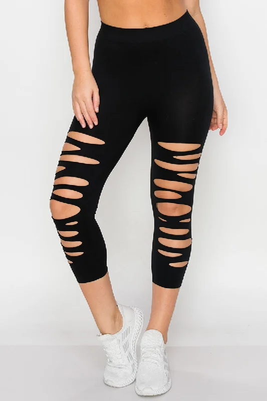 Ripped and Distressed Seamless Leggings