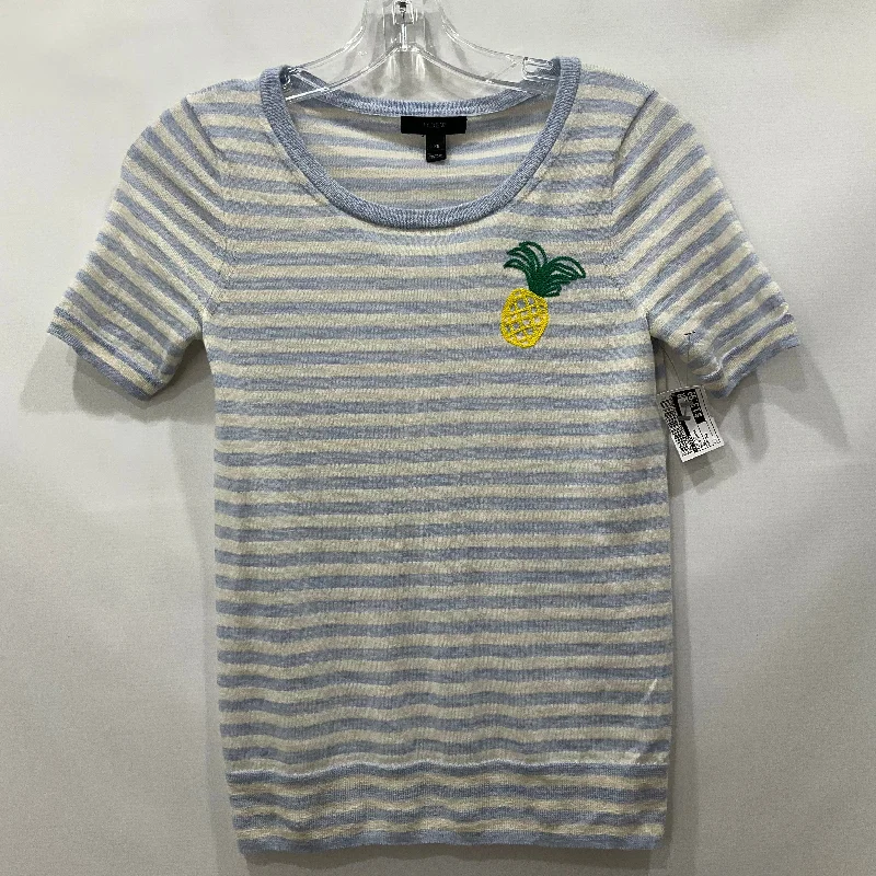 Blue White Top Short Sleeve J Crew, Size Xs